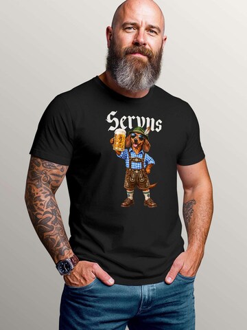 MoonWorks Shirt 'Servus Dackel' in Black: front