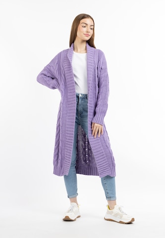 MYMO Knit Cardigan in Purple