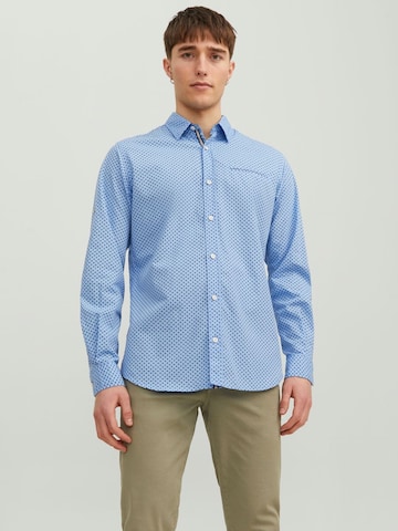 Coupe slim Chemise JACK & JONES en bleu : devant