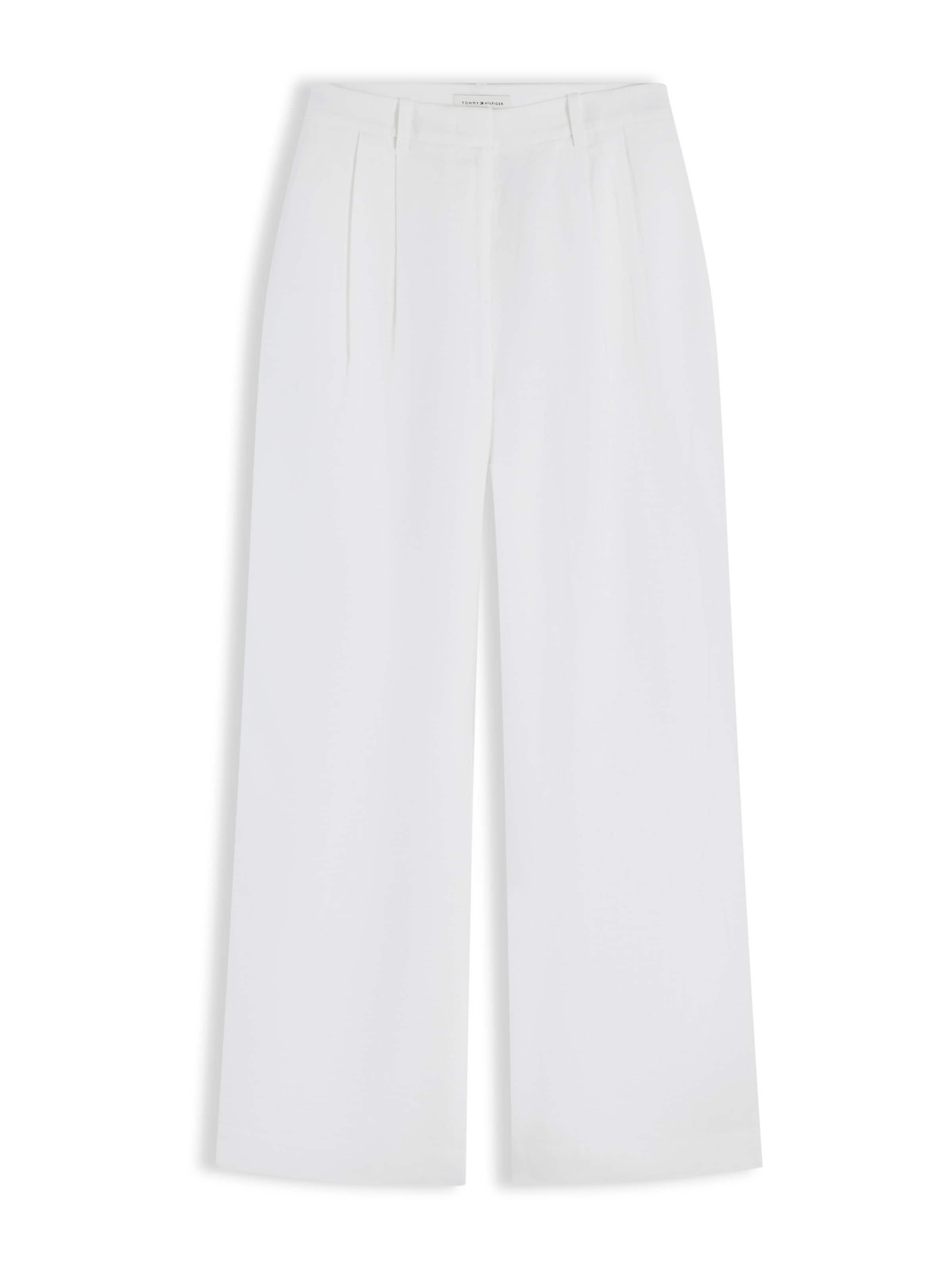 TOMMY HILFIGER Брюки со складками 'ESS' в Белый: спереди