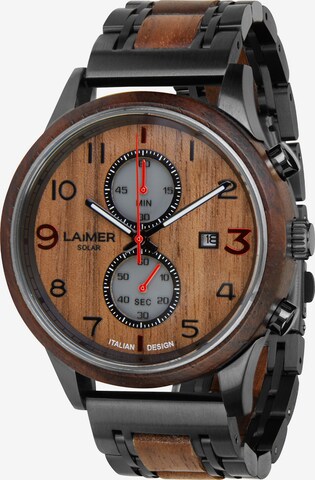 LAiMER Analog Watch in Brown: front