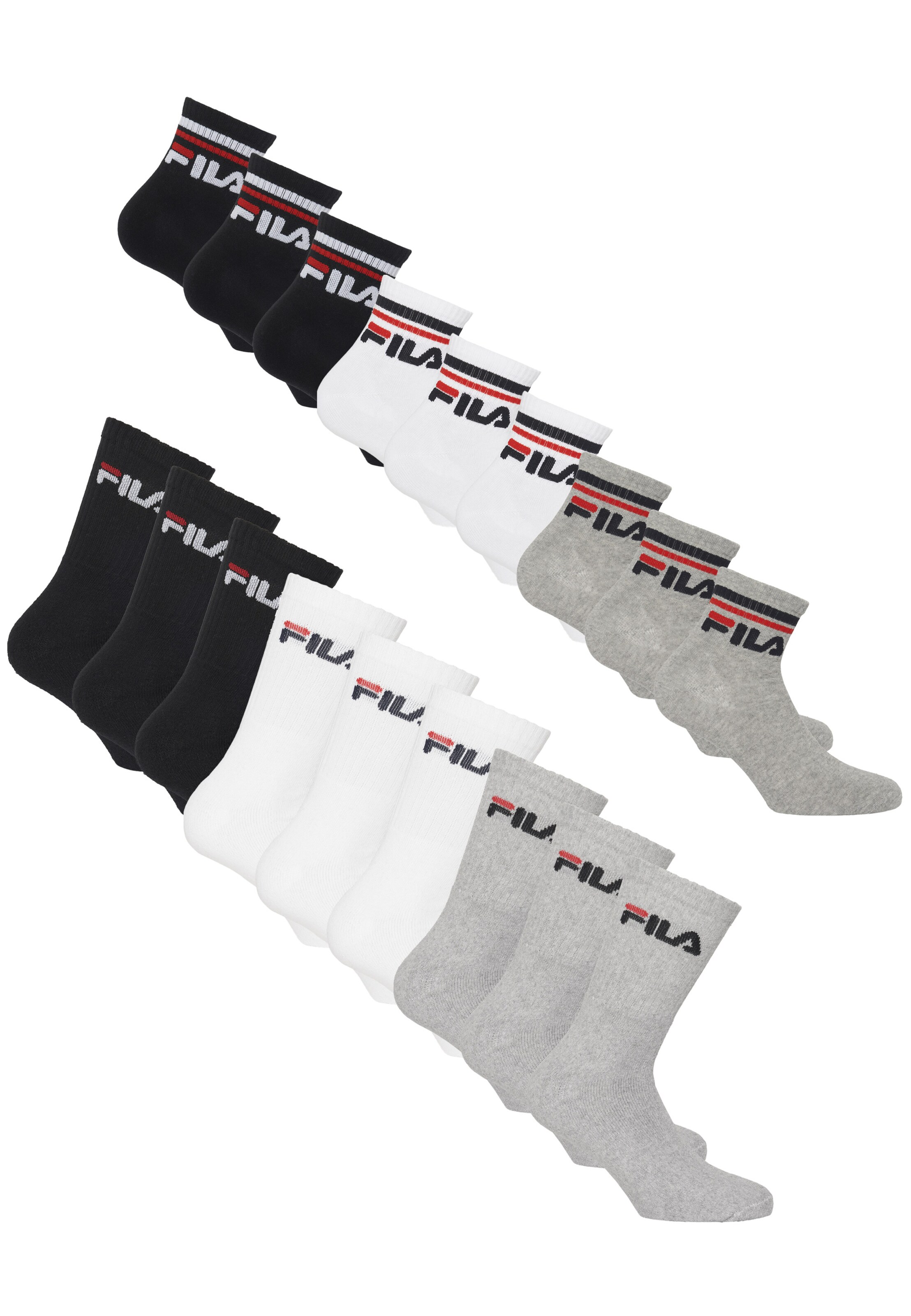 FILA Socks in 35-38 in Grey / Black / White, Item view