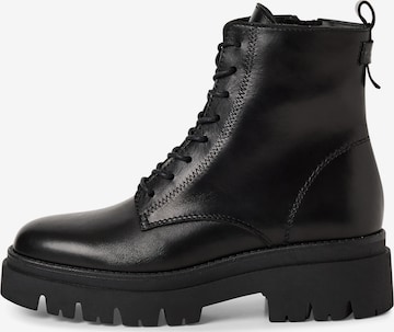 Tamaris Lace-Up Ankle Boots in Black: front