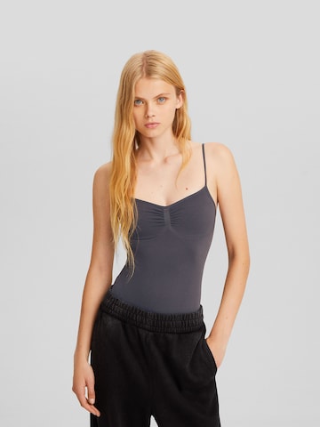 Bershka Shirt body in Grijs: voorkant