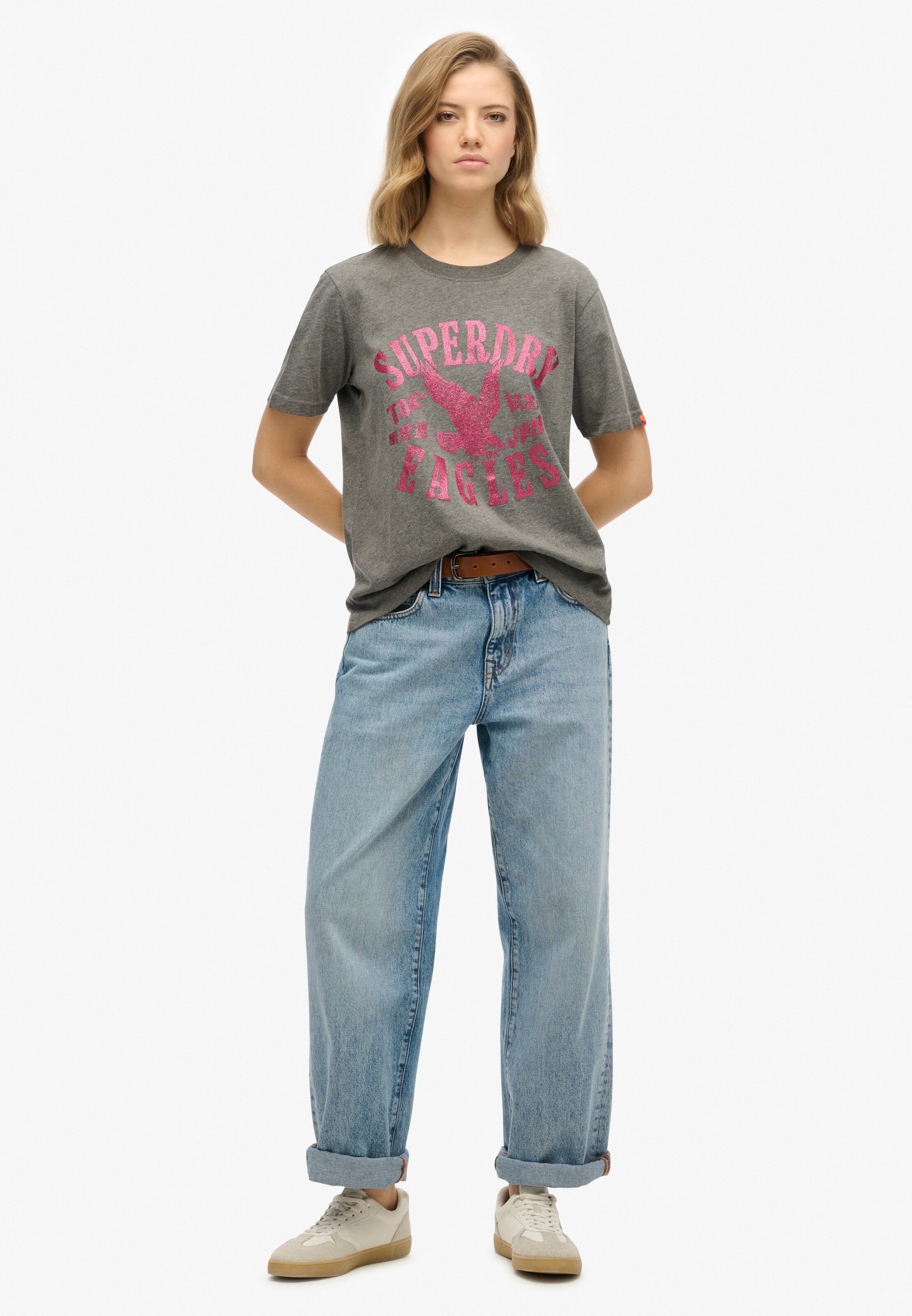 T-shirt 'Varsity' Superdry en gris