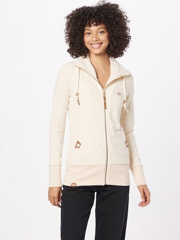 Ragwear Zip-Up Hoodie 'RYLIE' in Beige: front