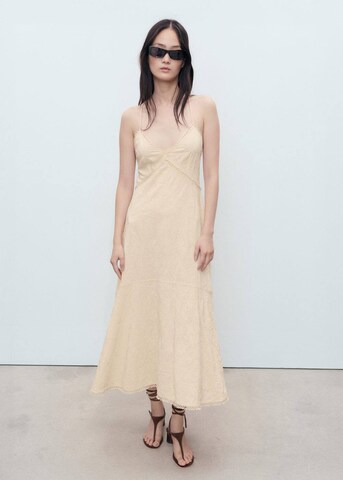 MANGO Summer Dress 'Bert' in Beige: front