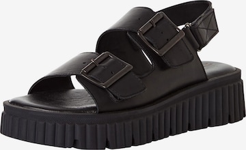 Sandales Tamaris en noir : devant