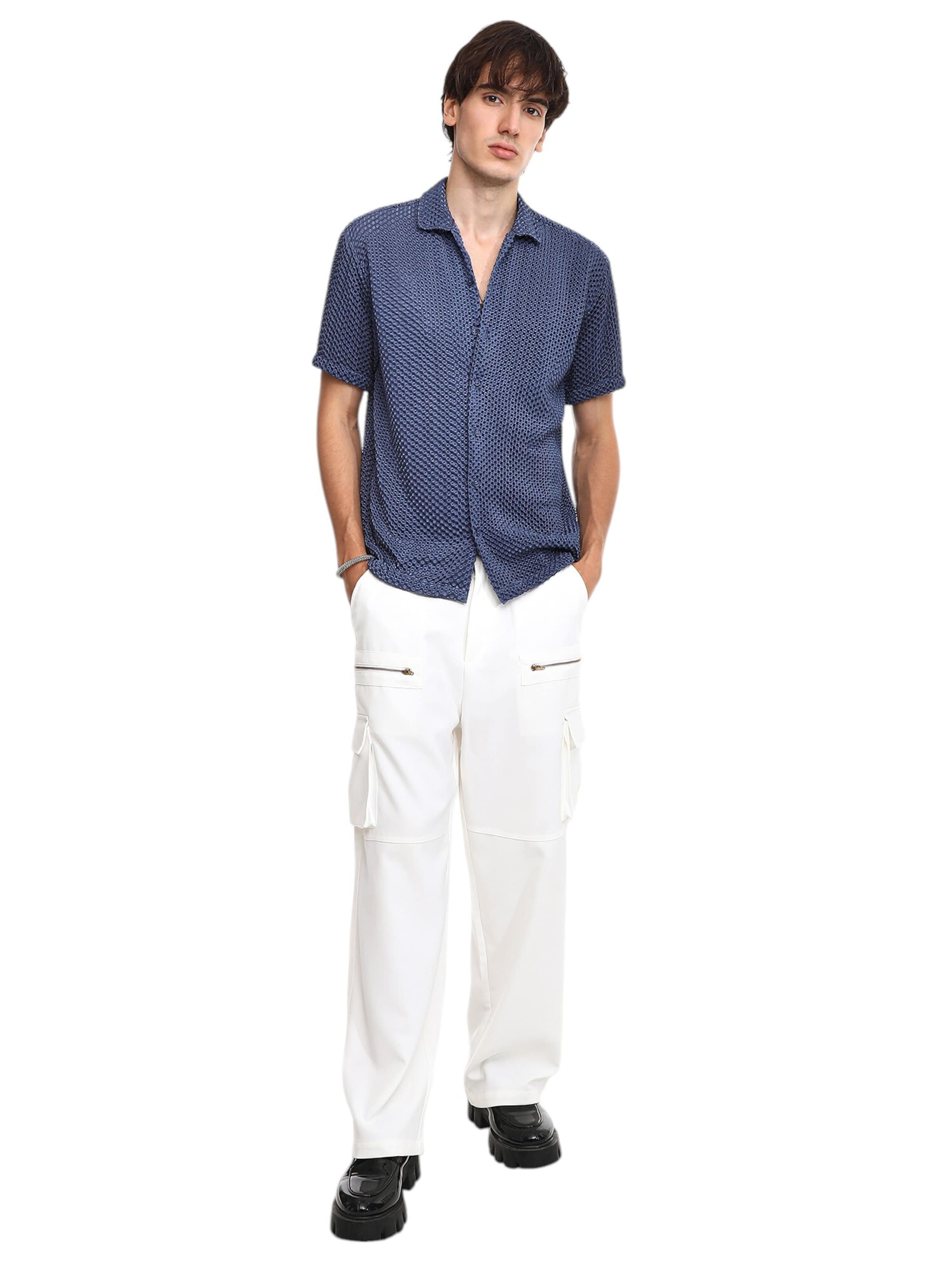 Campus Sutra Klasický střih Košile 'Yvette' – modrá