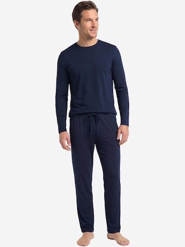 Hanro Pyjama lang 'Night & Day' in Blauw