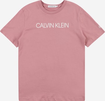 T-Shirt Calvin Klein Jeans en rose : devant