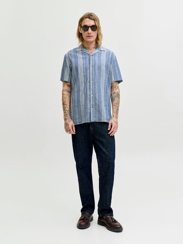 JACK & JONES Comfort fit Button Up Shirt 'Blusummer' in Blue