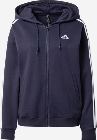 Veste de survêtement 'Essentials 3-Stripes French Terry ' ADIDAS SPORTSWEAR en bleu : devant