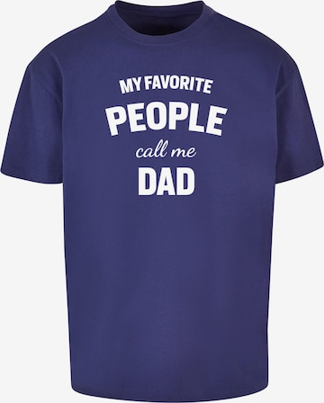 Merchcode T-Shirt 'Fathers Day - My Favorite People Call Me Dad' in Blau: predná strana