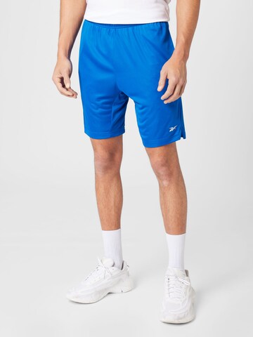 Regular Pantaloni sport de la Reebok pe albastru: față