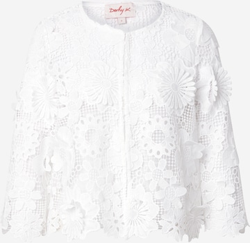 Derhy Плетена жилетка 'JEANNETTE' в бяло: отпред