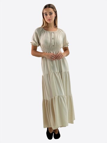 Robe Elara en beige : devant