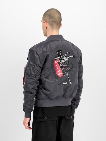 ALPHA INDUSTRIES Between-Season Jacket 'MA-1 Black Devils' in Grey: back