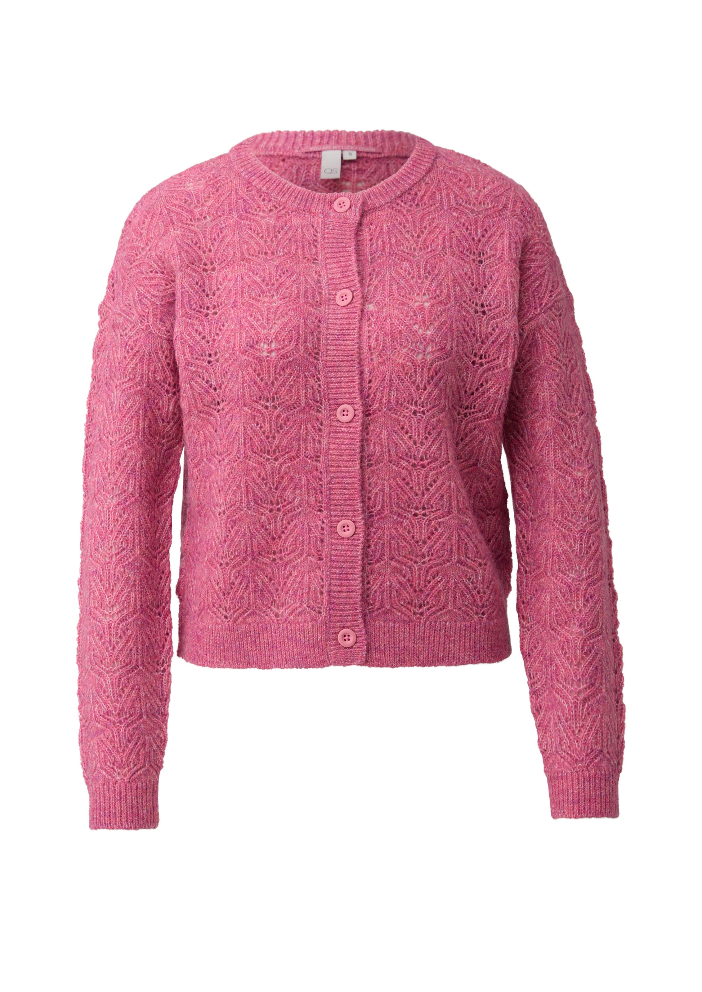 QS Strickjacke in Pink: Vorderseite