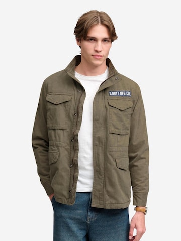 Superdry Winterjas 'Military Borg M65 Jkt SDM5012482A' in Groen: voorkant
