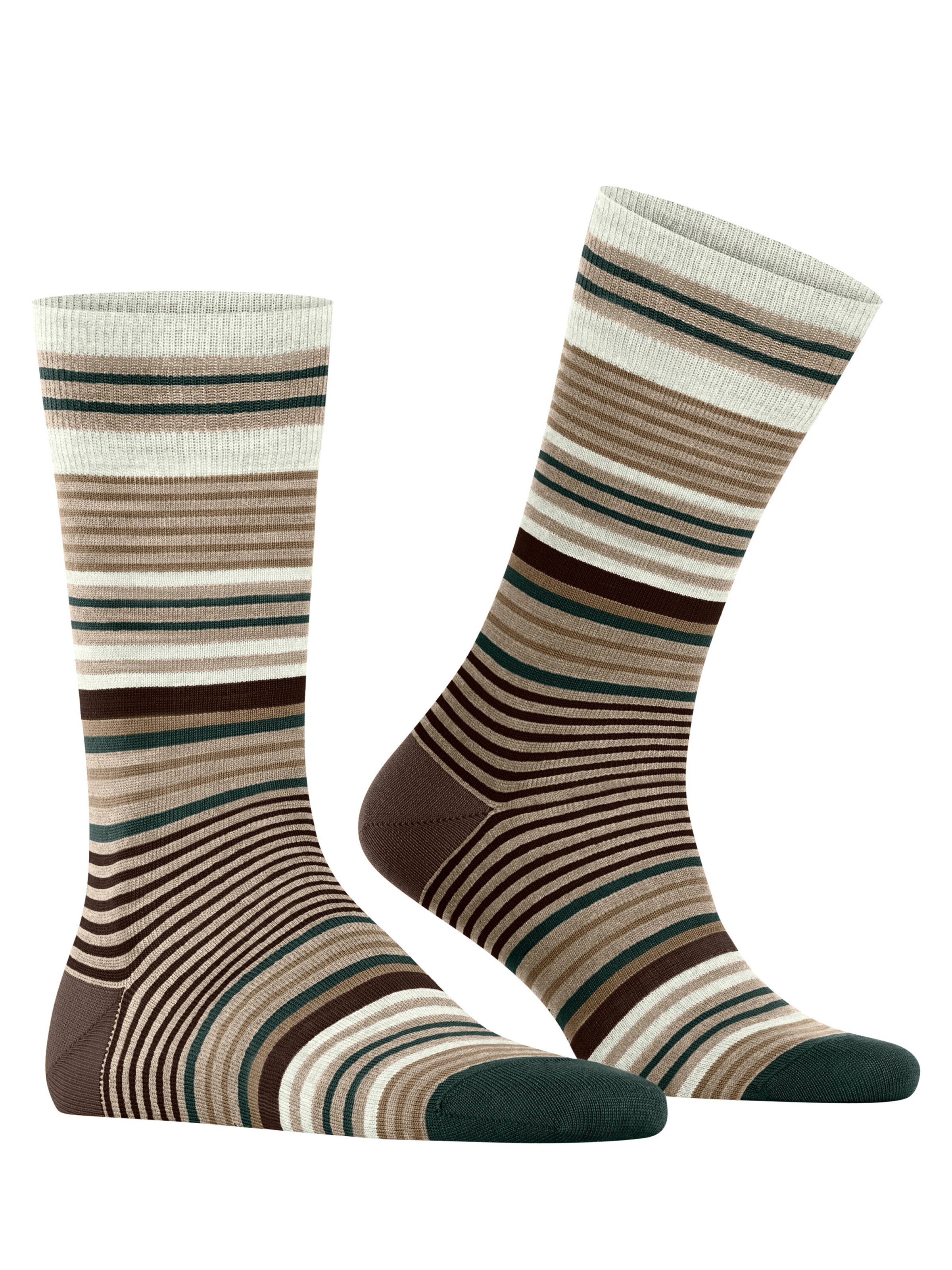 BURLINGTON Socks 'Stripe' in Brown