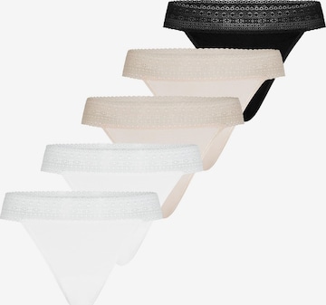 Mey Thong 'Modal Lace' in White: front