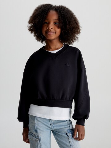 Calvin Klein Jeans Sweatshirt in Zwart: voorkant