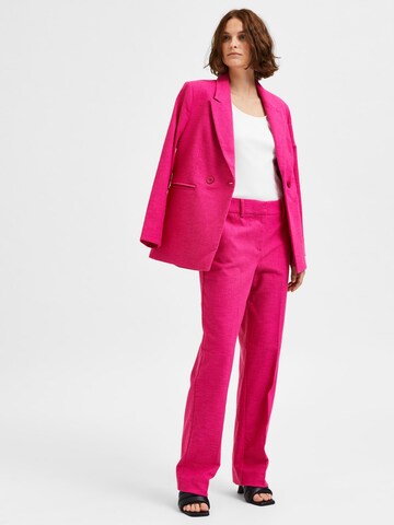 Regular Pantalon à plis 'POLINA' SELECTED FEMME en rose