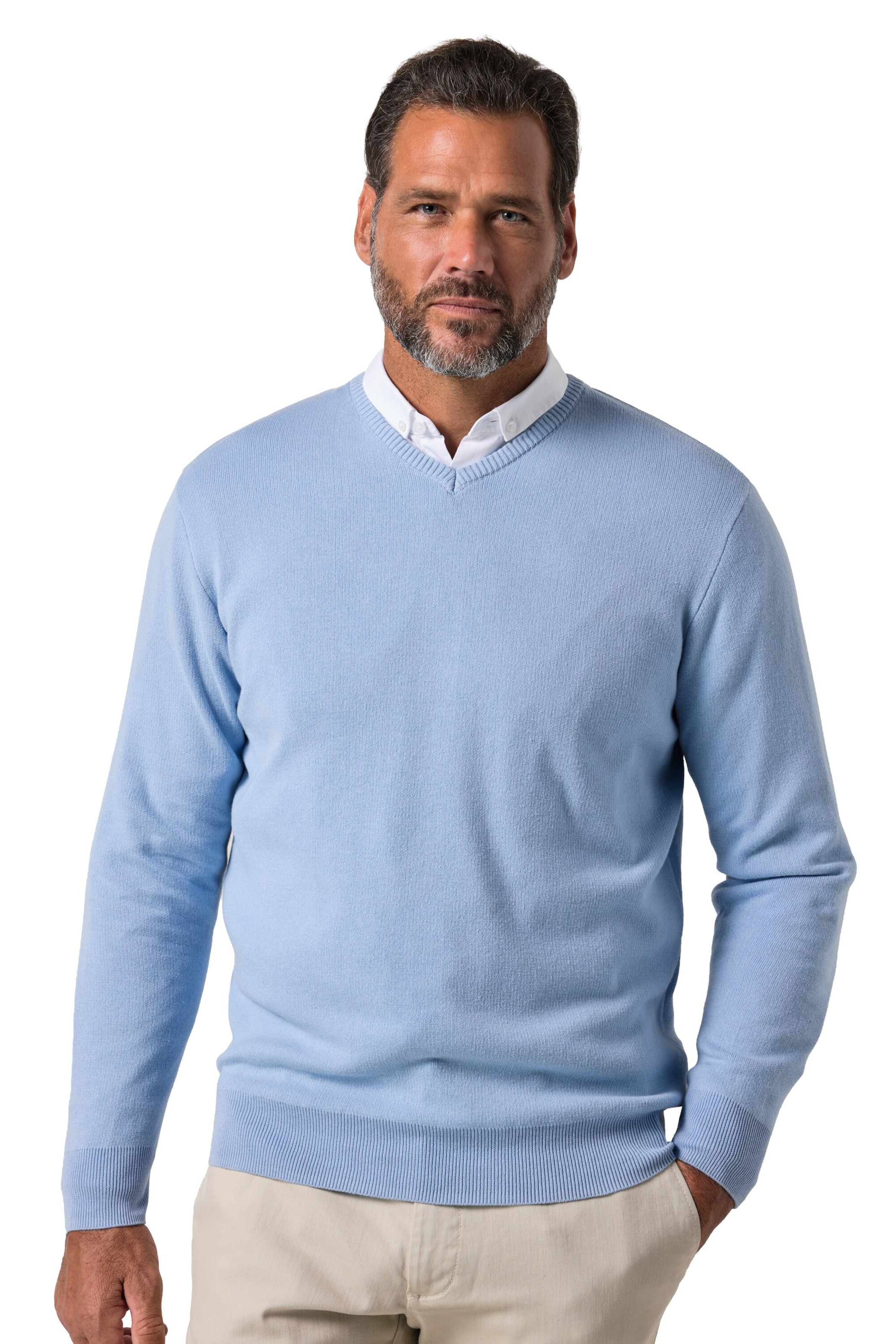 JP1880 Pullover in Blau: Vorderseite
