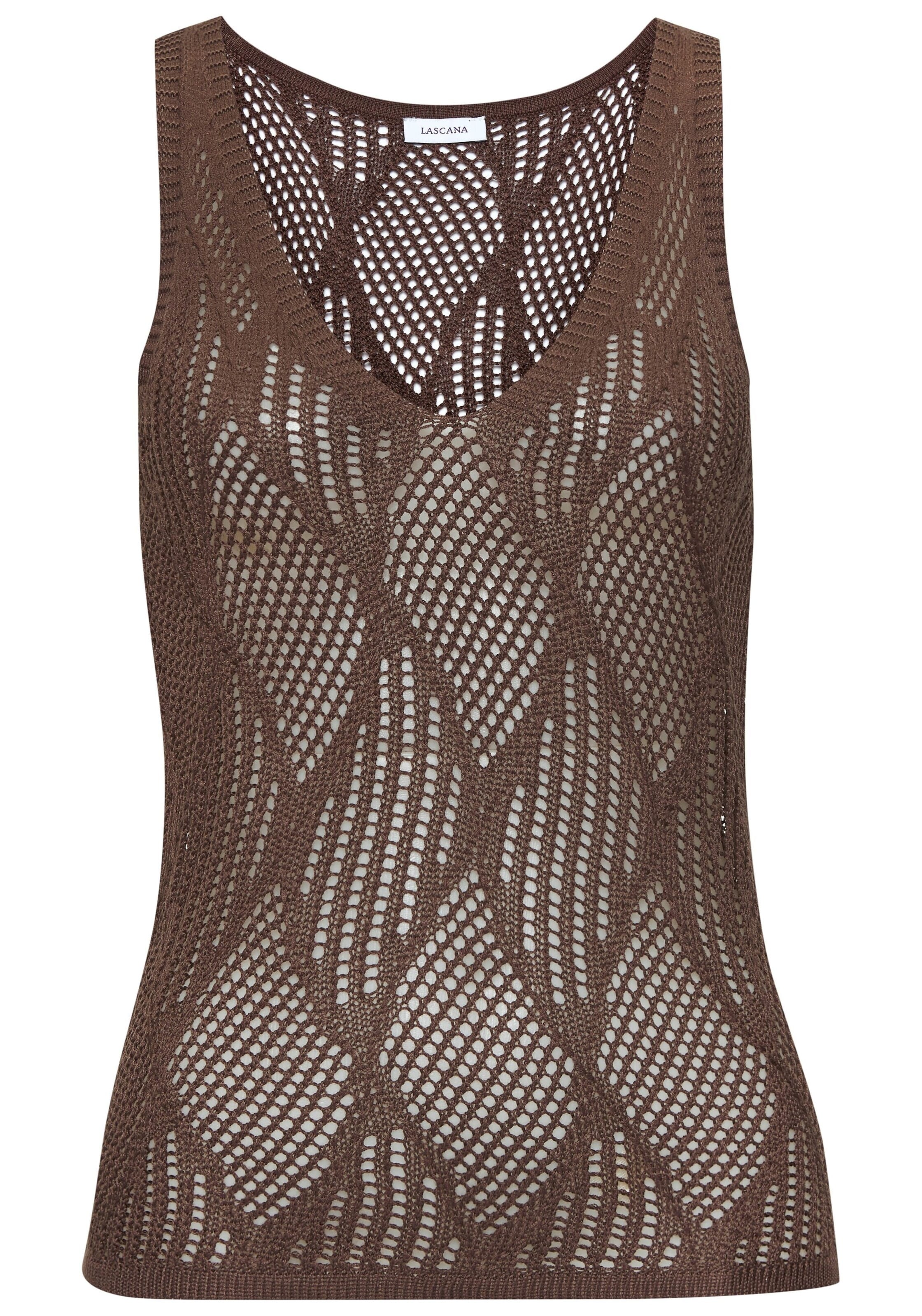 LASCANA Πλεκτό τοπ σε καφέ: μπροστά