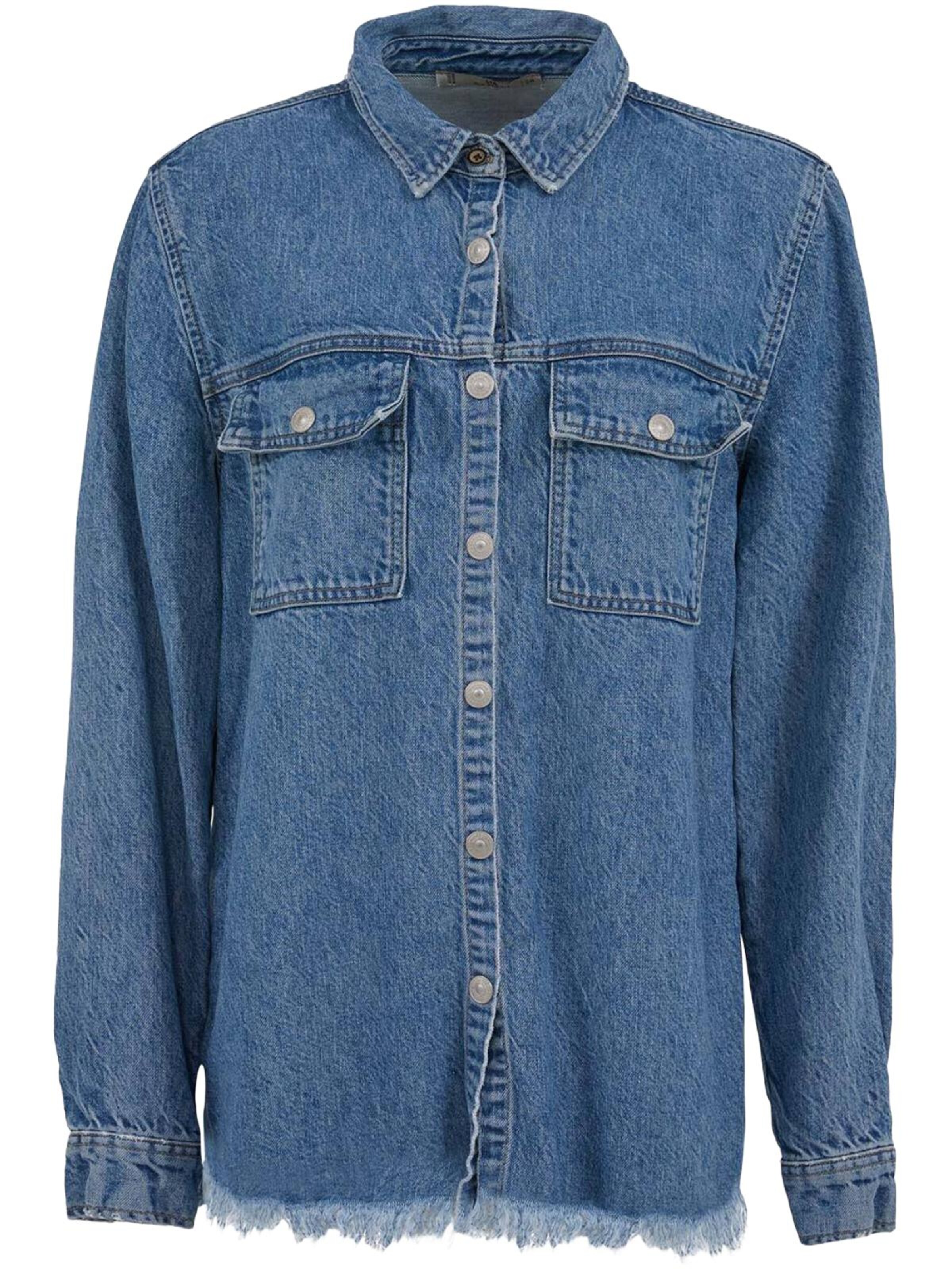 LTB Jeans Shirt 'LTB Jeans Anisha Jeanshemd mit Knopfleiste vorne' in Blue: front