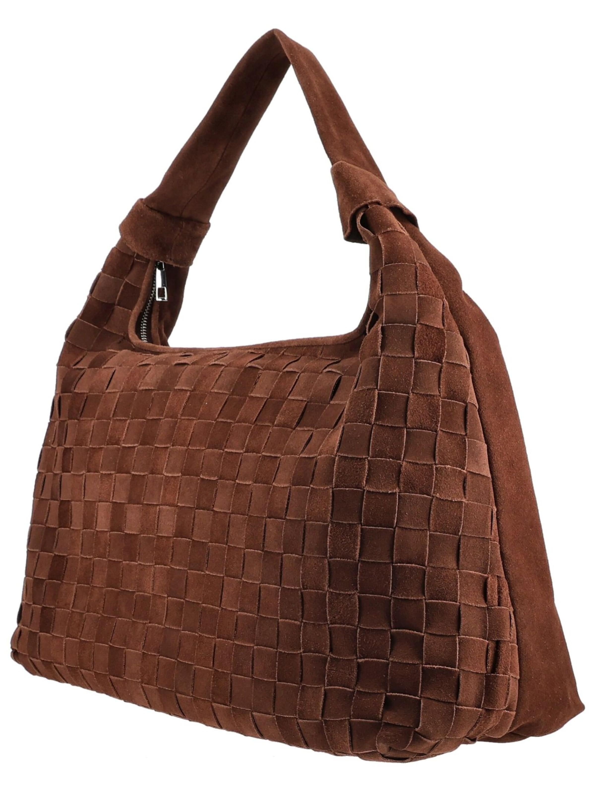 Sac bandoulière NÚNOO en marron : sur le côté