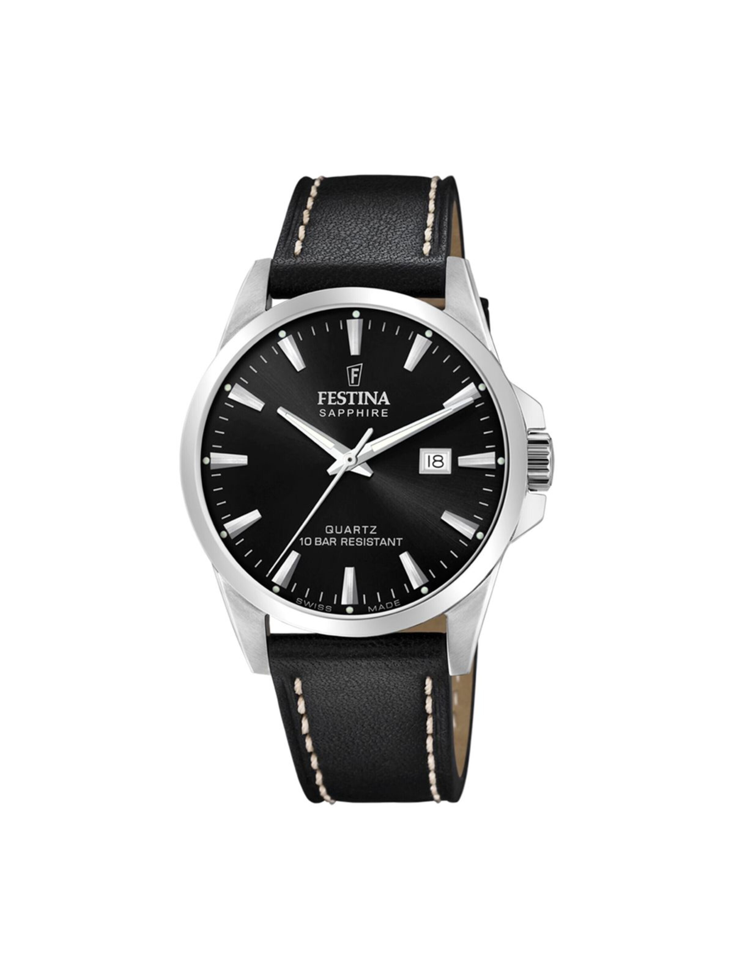 Montre à affichage analogique FESTINA en noir : devant