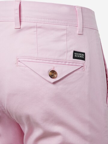 rožinė SCOTCH & SODA Prigludęs „Chino“ stiliaus kelnės