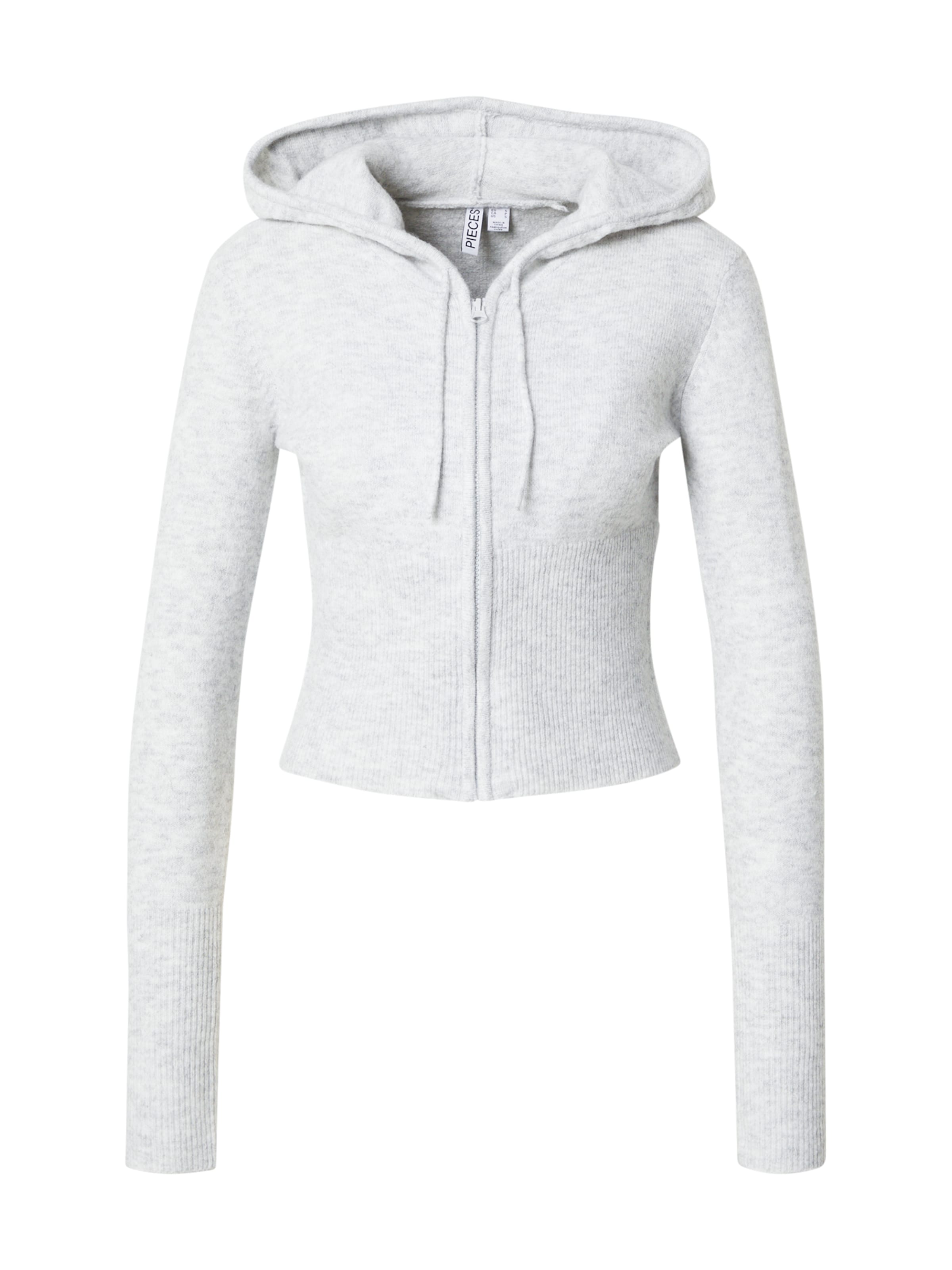 PIECES Πλεκτή ζακέτα 'PCRUNNI' σε γκρι: μπροστά