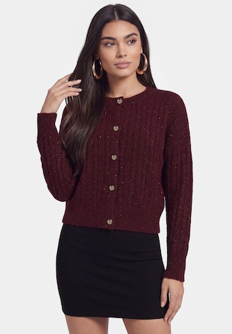 faina Gebreid vest in Rood: voorkant