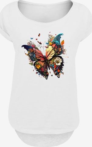F4NT4STIC Shirt 'Schmetterling' in Wit: voorkant