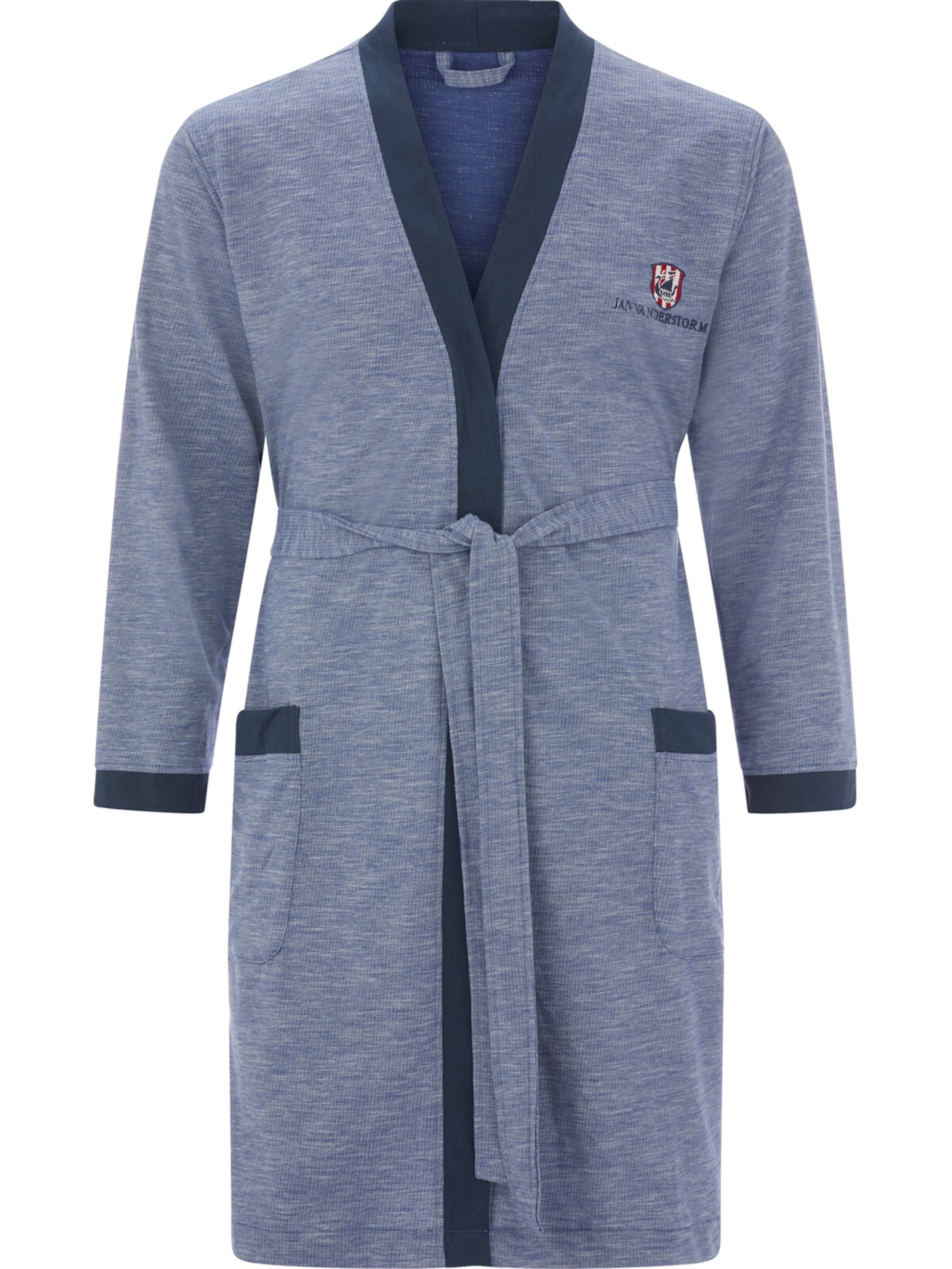 Jan Vanderstorm Bademantel 'Sogir' in Blau: Vorderseite