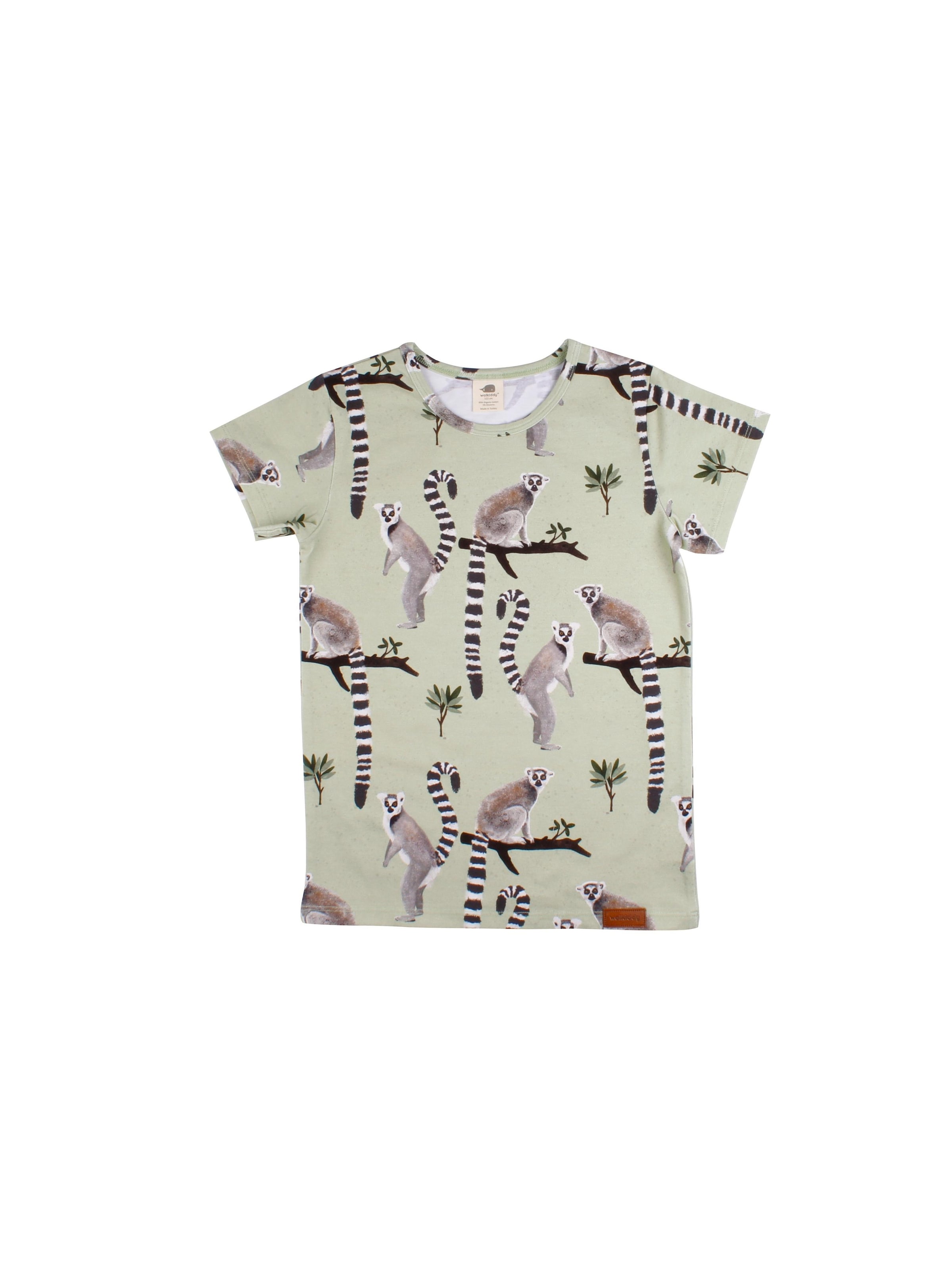 Walkiddy Shirt 'Lemurs T-Shirt' in Green: front