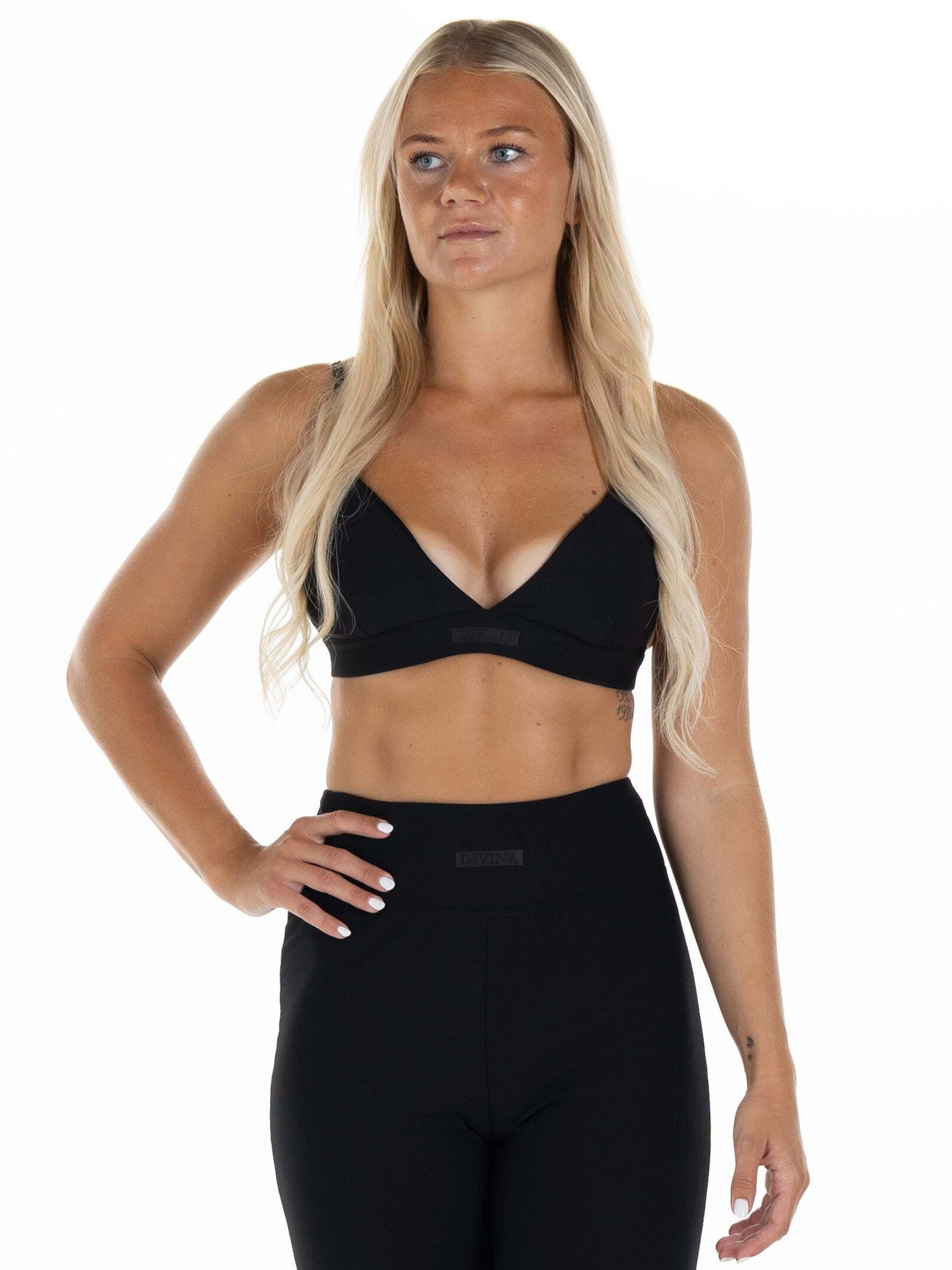 Bustier Soutien-gorge de sport 'Palma' Divina en noir : devant