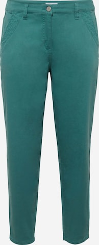 SHEEGO Slim fit Trousers in Green: front