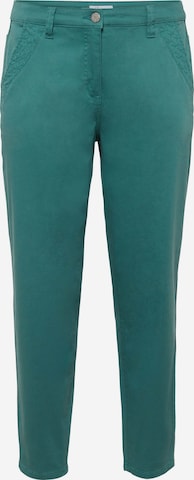 SHEEGO Slimfit Broek in Groen: voorkant