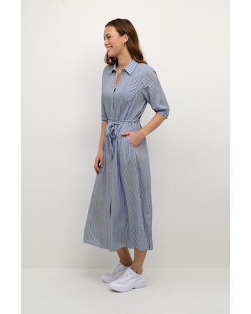 Cream Shirt Dress 'Tiah' in Blue