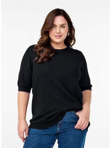 Pullover 'Casunny'' di Zizzi in nero: frontale