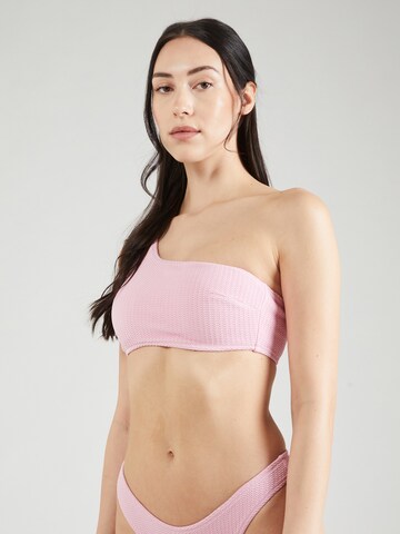 Seafolly Bandeau Bikinitop in Roze: voorkant