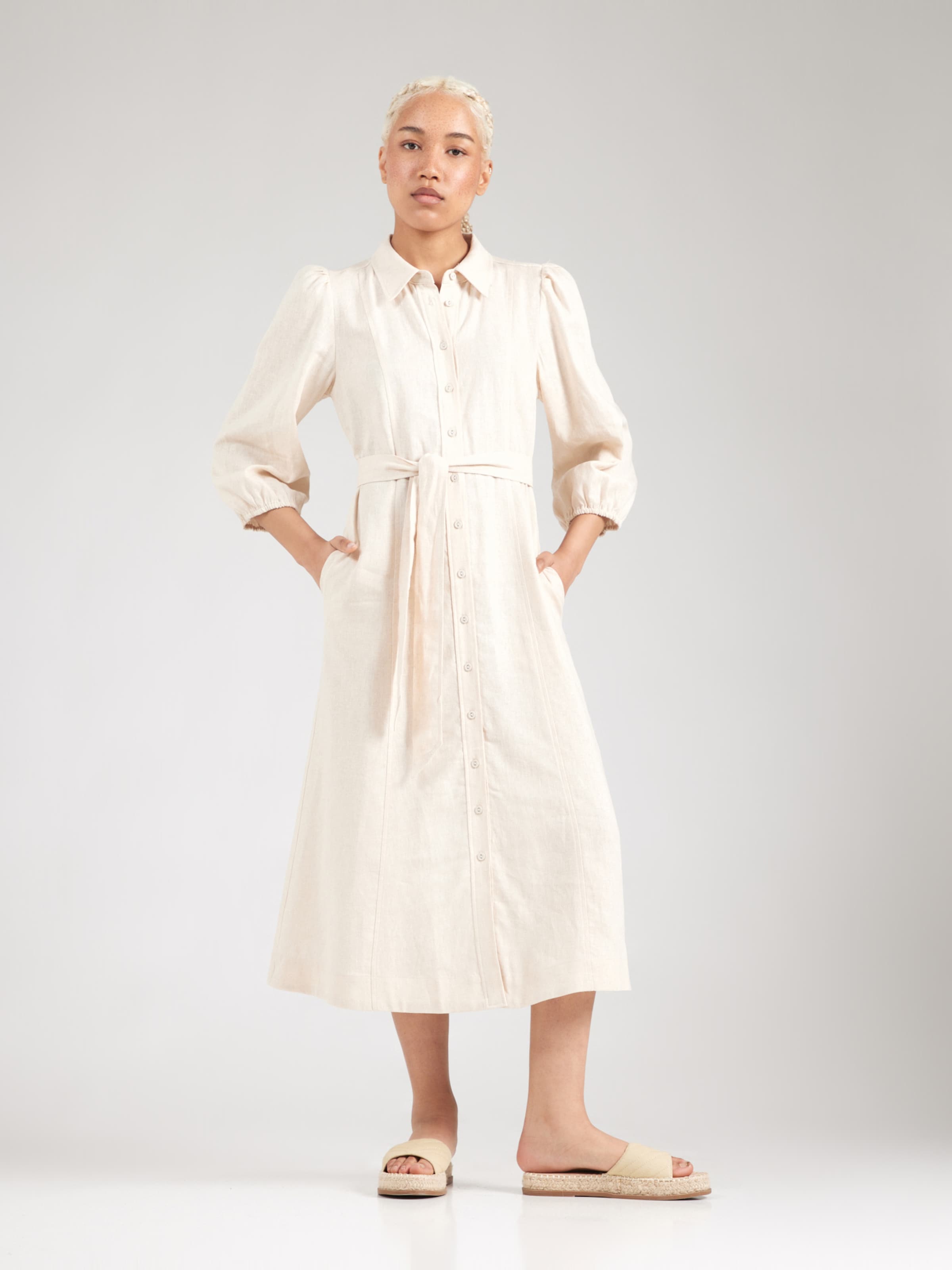 YAS Shirt Dress 'YASFlaxy' in Ecru | ABOUT YOU