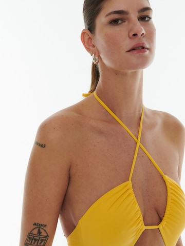 ABOUT YOU x Laura Giurcanu Triangle Swimsuit 'Valentina' in Yellow