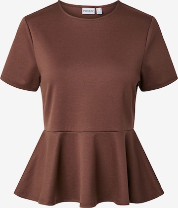 PIECES Shirt 'PCAlisa' in Brown: front