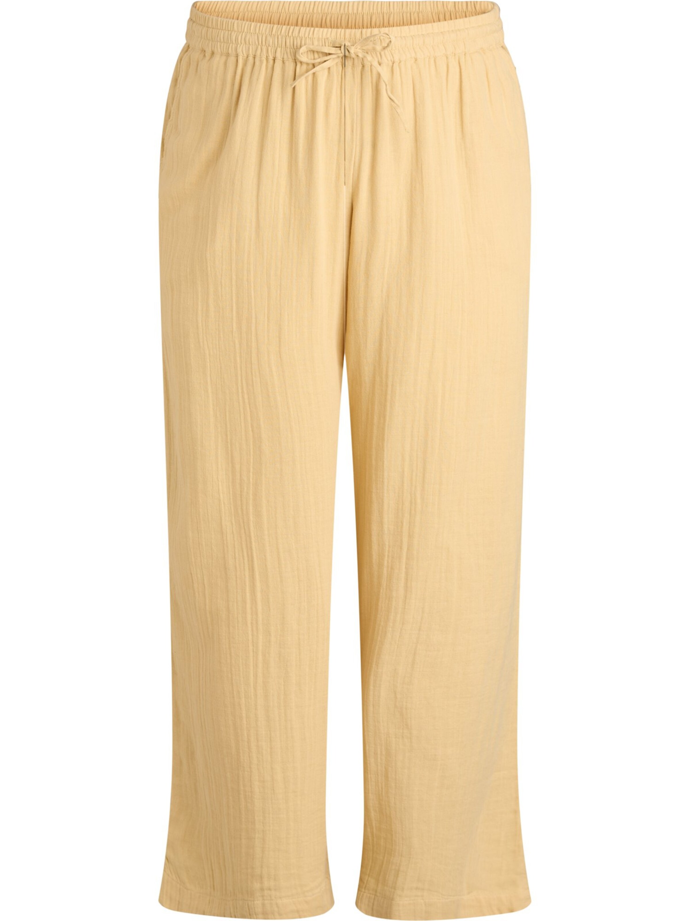 Zizzi Wide leg Broek 'Vivu' in Geel: voorkant