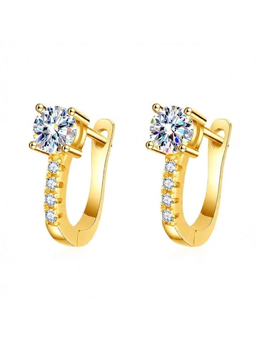 Staufergold Earrings 'Moissanit Ohrstecker „Arc“ – Halbcreolen' in Gold: front